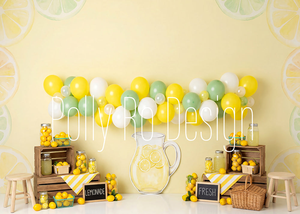 Avezano Lemonade Citrus Summer Photography Backdrop Designed By Polly Ro Design