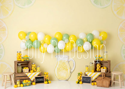 Avezano Lemonade Citrus Summer Photography Backdrop Designed By Polly Ro Design
