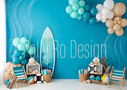 Avezano Surfboard Ocean Beach Photography Backdrop Designed By Polly Ro Design