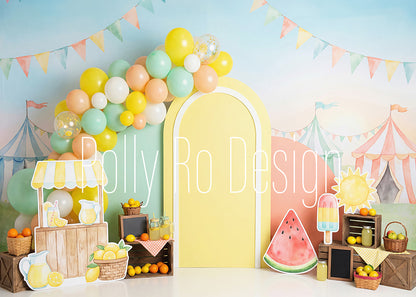 Avezano Summer Lemon Stand Photography Backdrop Designed By Polly Ro Design