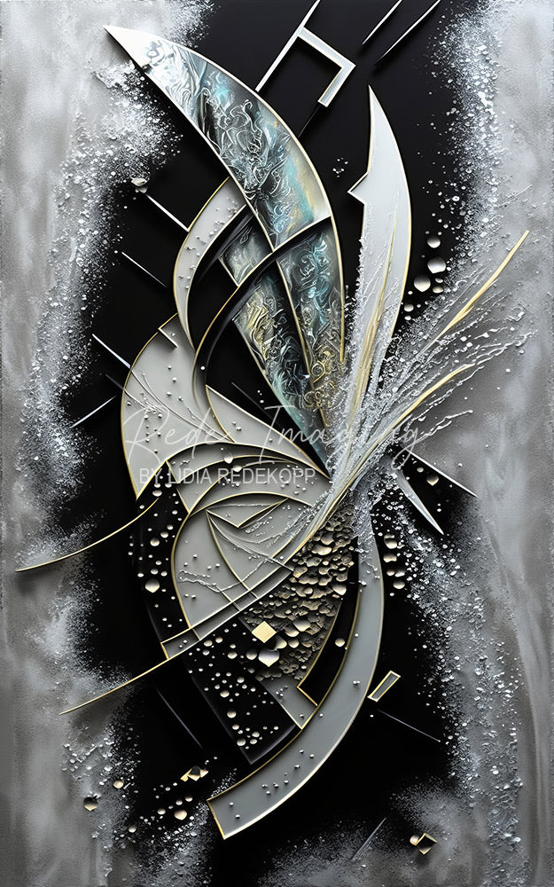 Avezano Silver Gold Geometric Abstract Photography Backdrop Designed By Lidia Redekopp