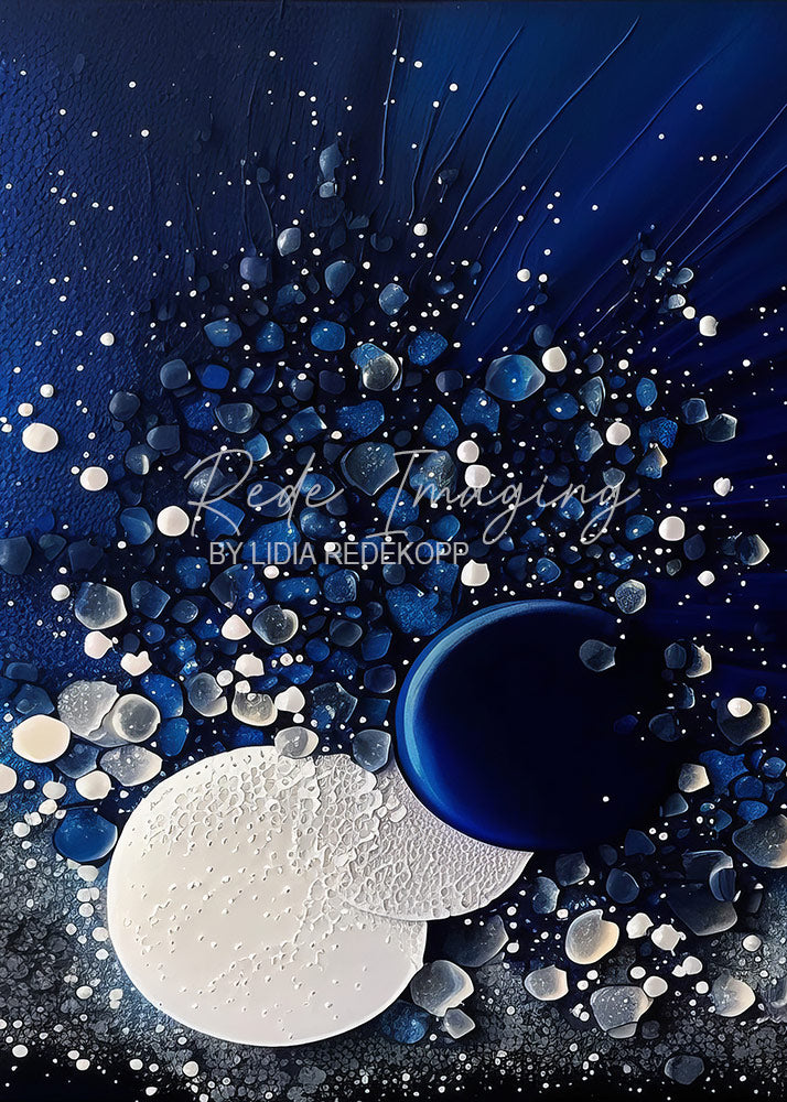 Avezano Dark Blue Bubble Circle Fluid Art Photography Backdrop Designed By Lidia Redekopp