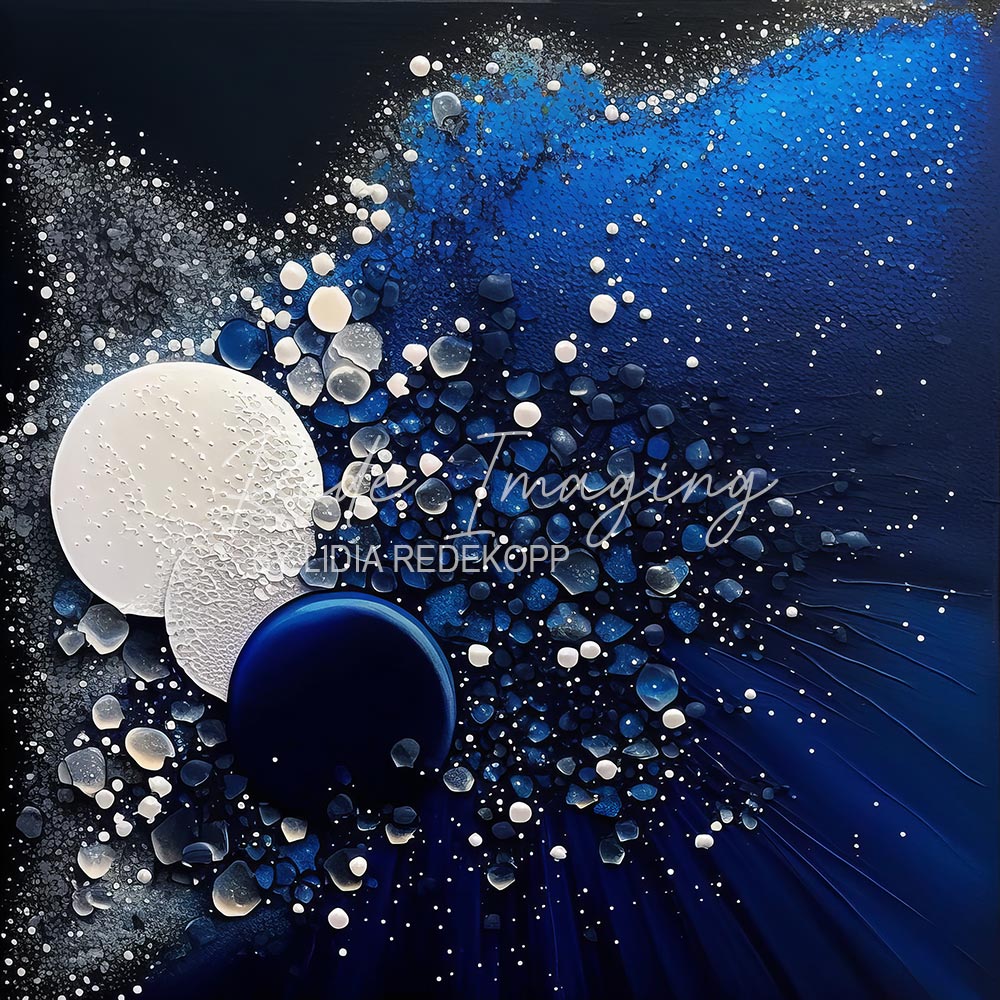 Avezano Dark Blue Bubble Circle Fluid Art Photography Backdrop Designed By Lidia Redekopp