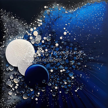 Avezano Dark Blue Bubble Circle Fluid Art Photography Backdrop Designed By Lidia Redekopp