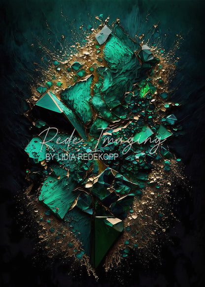 Avezano Teal Broken Geode Gold Glitter Photography Backdrop Designed By Lidia Redekopp