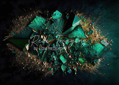 Avezano Teal Broken Geode Gold Glitter Photography Backdrop Designed By Lidia Redekopp
