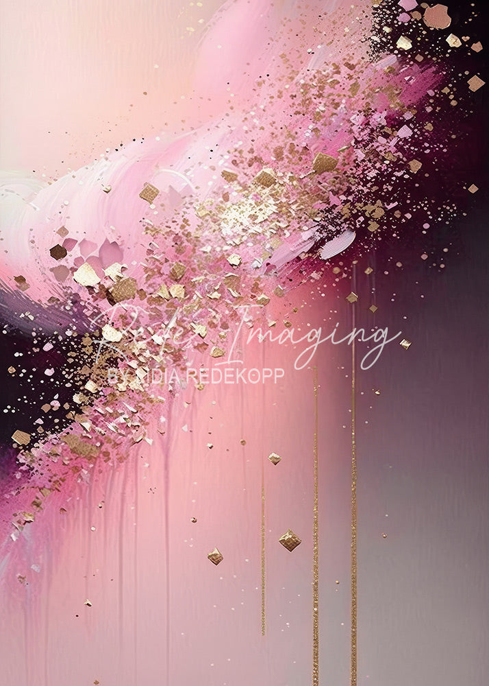 Avezano Pink Mauve Gold Glitter Stroke Photography Backdrop Designed By Lidia Redekopp
