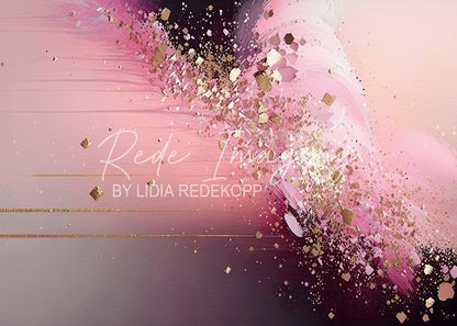 Avezano Pink Mauve Gold Glitter Stroke Photography Backdrop Designed By Lidia Redekopp