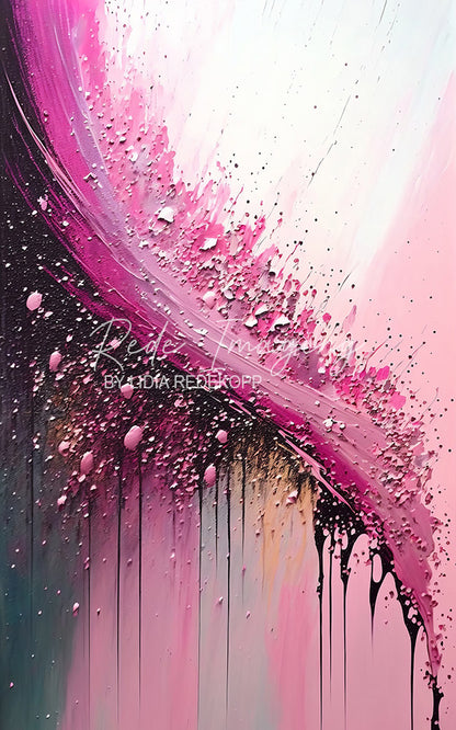 Avezano Pink Black Streak Glitter Fluid Photography Backdrop Designed By Lidia Redekopp