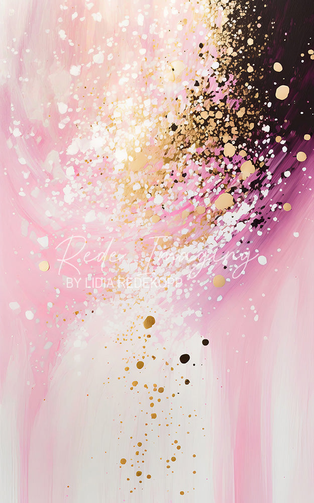 Avezano Pink Purple Gold Splatter Wave Photography Backdrop Designed By Lidia Redekopp