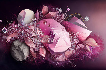 Avezano Pink Crystal Floral Gem Abstract Photography Backdrop Designed By Lidia Redekopp