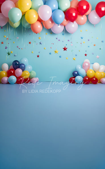 Avezano Pastel Rainbow Balloon Star Confetti Birthday Photography Backdrop Designed By Lidia Redekopp