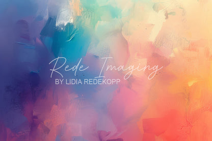 Avezano  Pastel Rainbow Abstract Paint Texture Photography Backdrop Designed By Lidia Redekopp