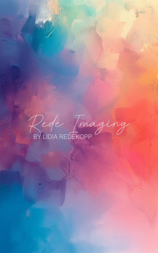 Avezano  Pastel Rainbow Abstract Paint Texture Photography Backdrop Designed By Lidia Redekopp