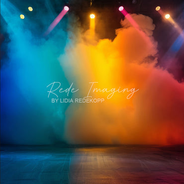 Avezano Colorful Stage Smoke Spotlight Photography Backdrop Designed By Lidia Redekopp