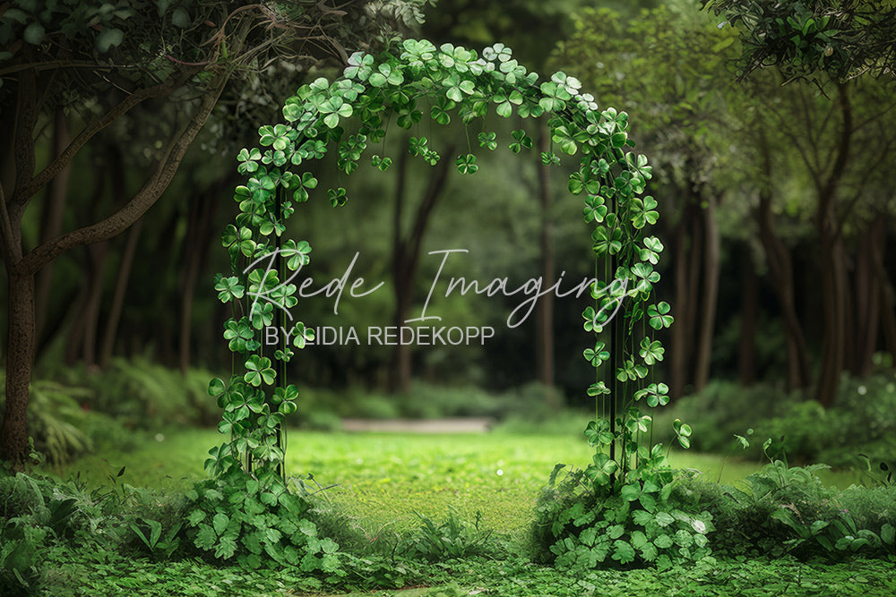 Avezano Green Clover Arch Forest St Patrick Photography Backdrop Designed By Lidia Redekopp