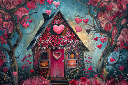 Avezano Valentine Heart Tree Fantasy House Photography Backdrop Designed By Lidia Redekopp