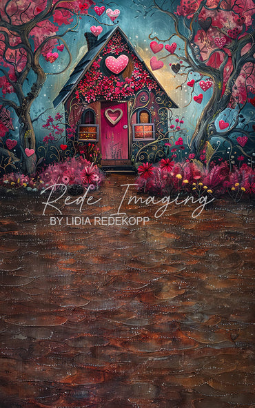 Avezano Valentine Heart Tree Fantasy House Photography Backdrop Designed By Lidia Redekopp