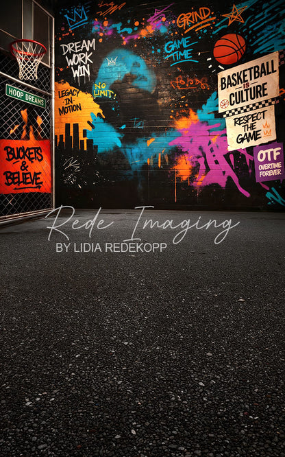 Avezano Urban Basketball Graffiti Brick Wall Photography Backdrop Designed By Lidia Redekopp