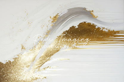 Avezano Gold Grey Wave Glitter Fluid Painting Photography Backdrop Designed By Lidia Redekopp