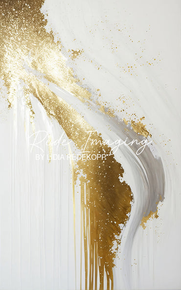 Avezano Gold Grey Wave Glitter Fluid Painting Photography Backdrop Designed By Lidia Redekopp