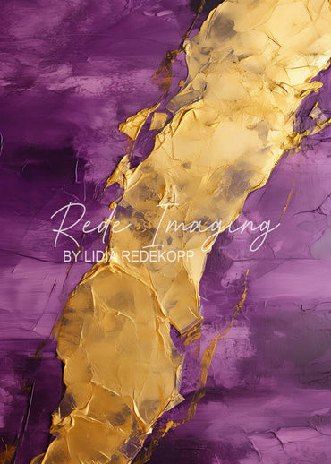 Avezano Gold Purple Heavy Palette Knife Painting Photography Backdrop Designed By Lidia Redekopp