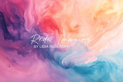 Avezano Pastel Rainbow Smoke Fluid Wash Painting Photography Backdrop Designed By Lidia Redekopp