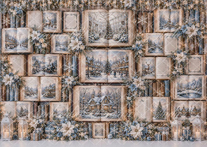 Avezano Winter Storybook Book Wall Backdrop Designed By Enchanted Design Studio