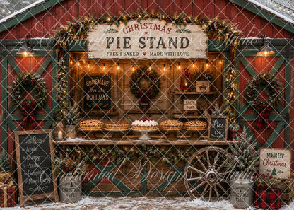 Avezano Christmas Pie Stand Barn Backdrop Designed By Enchanted Design Studio