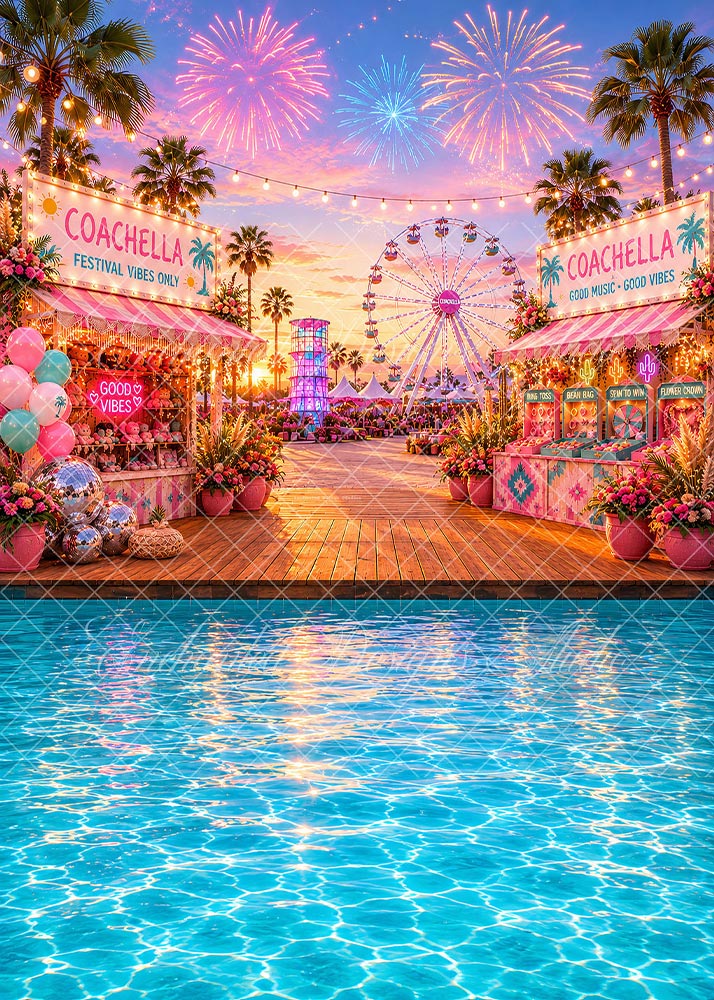 Avezano Coachella Pool Festival Backdrop Designed By Enchanted Design Studio
