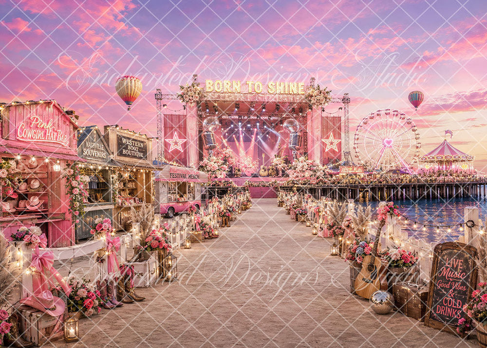 Avezano Coastal Country Music Stage Backdrop Designed By Enchanted Design Studio