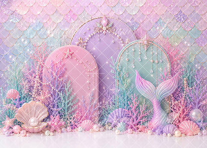 Avezano Pastel Mermaid Underwater Backdrop Designed By Enchanted Design Studio