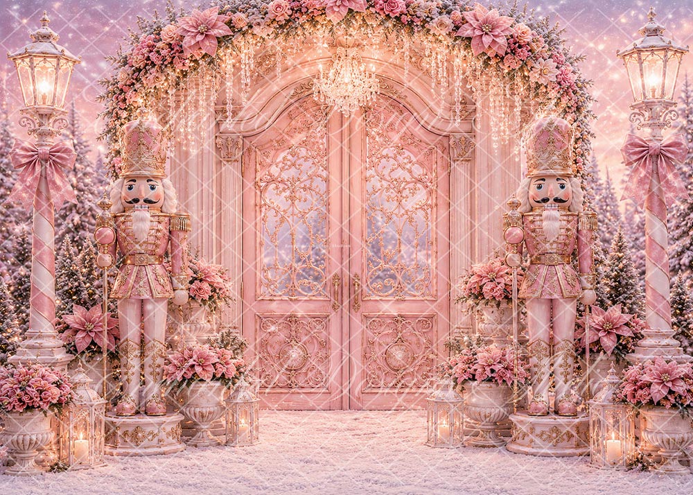 Avezano Pink Nutcracker Arch Christmas Backdrop Designed By Enchanted Design Studio