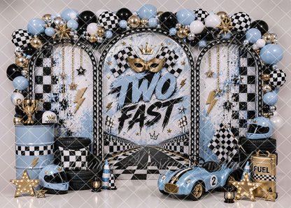 Avezano Two Fast Race Car Arch Backdrop Designed By Enchanted Design Studio