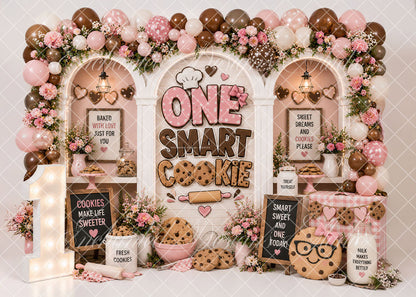 Avezano Pink Smart Cookie One Backdrop Designed By Enchanted Design Studio