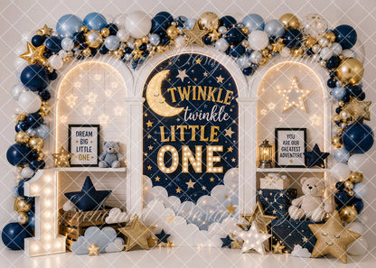 Avezano Navy Twinkle Little One Backdrop Designed By Enchanted Design Studio
