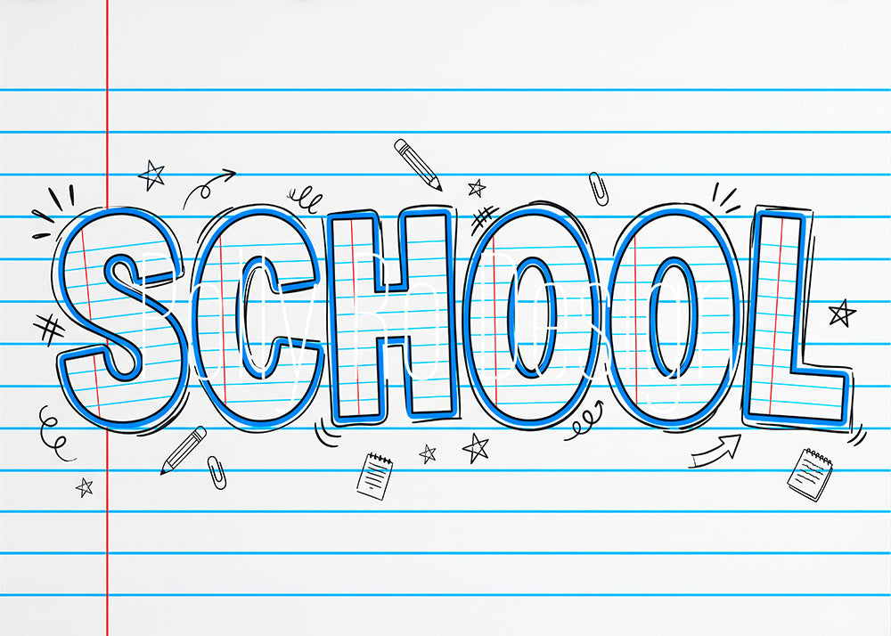 Avezano Notebook Paper School Doodle Photography Backdrop Designed By Polly Ro Design