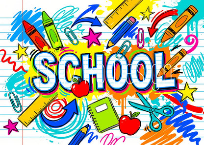 Avezano Graffiti School Theme Photography Backdrop Designed By Polly Ro Design