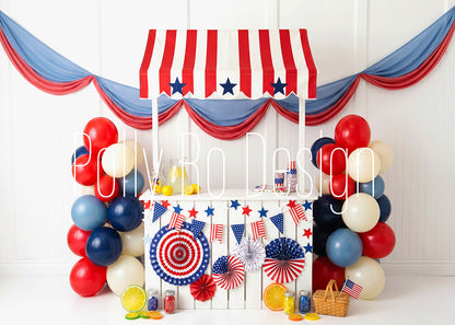 Avezano 4th Of July Lemonade Stand Photography Backdrop Designed By Polly Ro Design