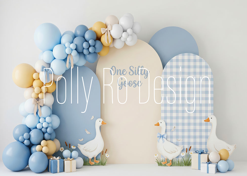 Toile de fond pour photographie de baiser de roses et de ballons de la Saint-Valentin d'Avezano conçue par Polly Ro Design