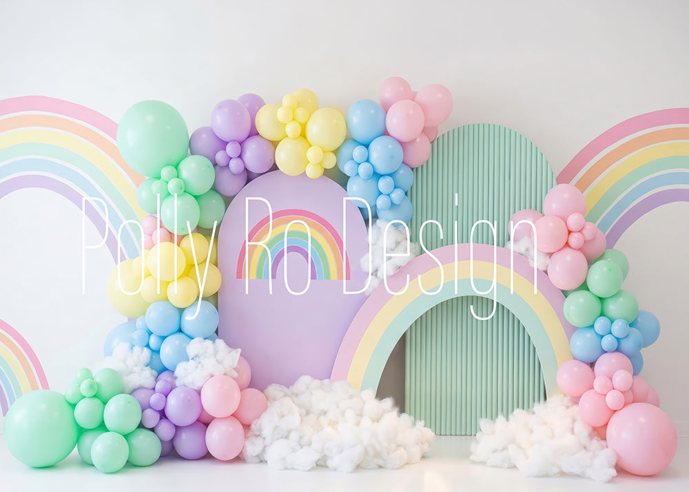 Toile de fond pour photographie de baiser de roses et de ballons de la Saint-Valentin d'Avezano conçue par Polly Ro Design