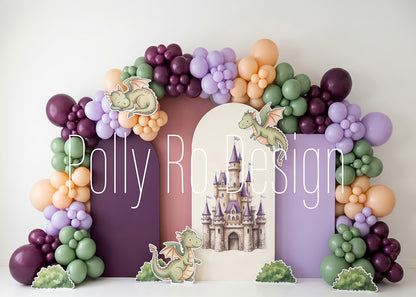 Toile de fond pour photographie de baiser de roses et de ballons de la Saint-Valentin d'Avezano conçue par Polly Ro Design