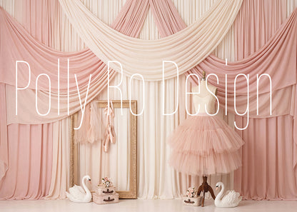 Toile de fond pour photographie de baiser de roses et de ballons de la Saint-Valentin d'Avezano conçue par Polly Ro Design