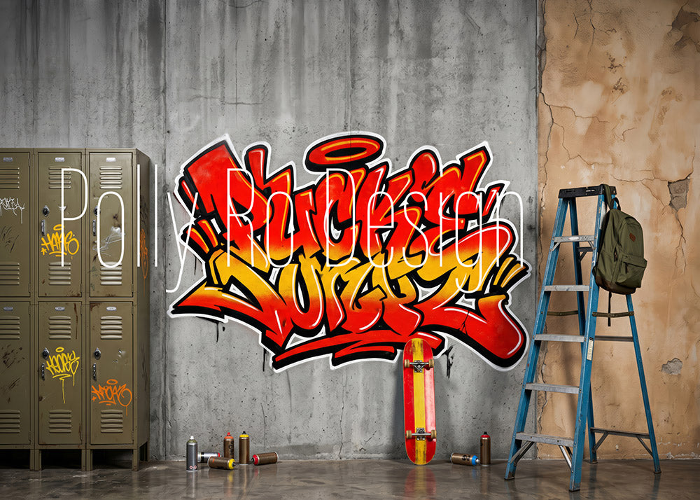 Avezano Urban Graffiti Locker Photography Backdrop Designed By Polly Ro Design
