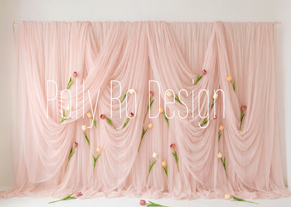 Avezano Tulip Pink Tulle Photography Backdrop Designed By Polly Ro Design