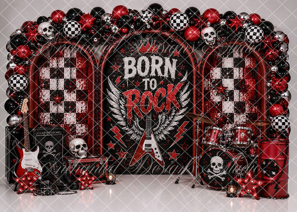 Avezano Rock Roll Guitar Drum Backdrop Designed By Enchanted Design Studio