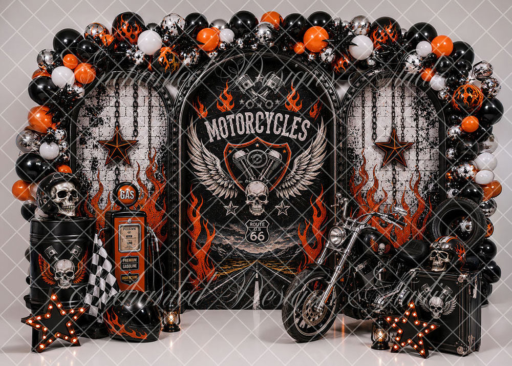 Avezano Motorcycle Biker Retro Backdrop Designed By Enchanted Design Studio