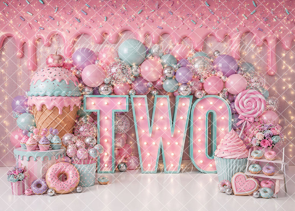 Avezano Pastel Sweet Candy Two Birthday Backdrop Designed By Enchanted Design Studio
