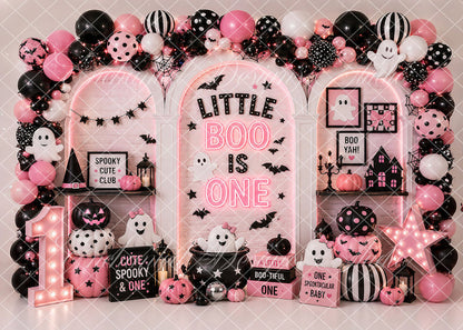 Avezano Pink Halloween Ghost 1st Birthday Backdrop Designed By Enchanted Design Studio
