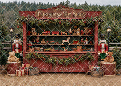 Avezano Vintage Christmas Toy Shop Backdrop Designed By Enchanted Design Studio